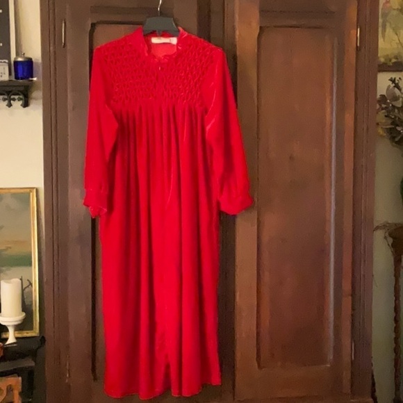 Comfort Choice Red Soft Full Length Vintage Housecoat Size 1X - Picture 3 of 7